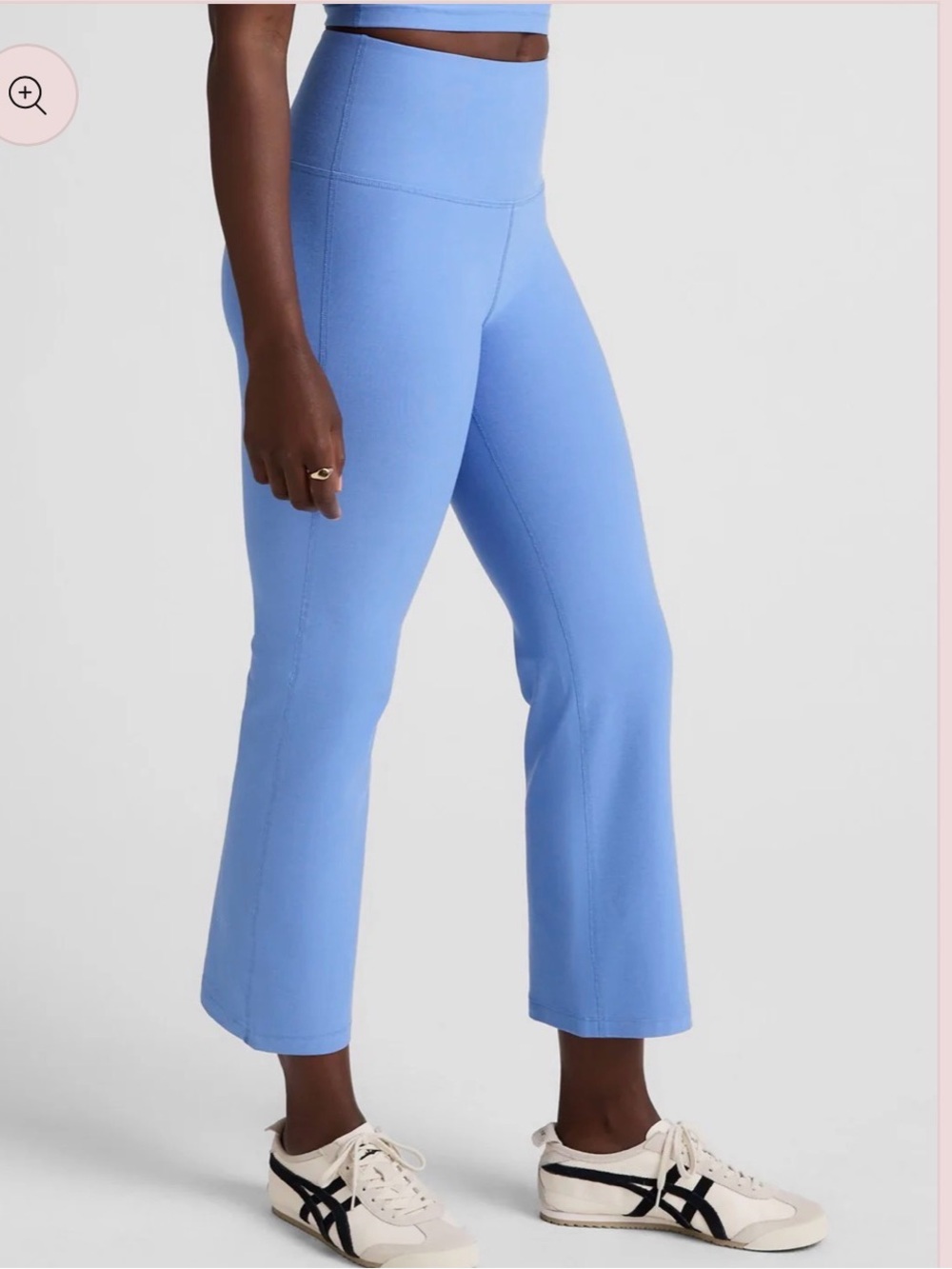 BEYOND YOGA SPACEDYE RETRO CROPPED PANT FLOWER BLUE HEATHER size Large